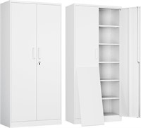 Yizosh Metal Cabinet  2 Doors  5 Shelves - 71H