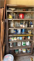Metal shelf with contents, take all, paints,
