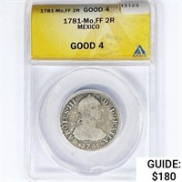 1781-Mo Mexico Silver 2 Reales ANACS Good4
