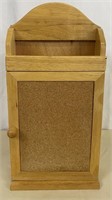 Wood & Corkboard Key & Mail Cabinet