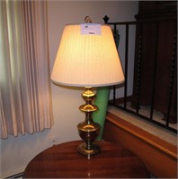 Solid brass table lamp, 30" H.