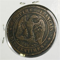 1854 France 6 Cent Coin