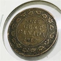 1917 Canadian Large Penny Coin