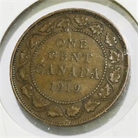 1919 Canadian Large Penny Coin