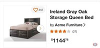 Ireland Gray Oak Storage Queen Bed (bed only)