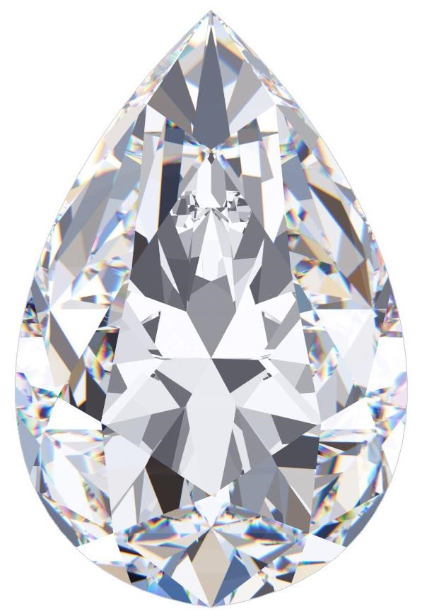 Pear 2.80 carats H VS1 Certified Lab Diamond