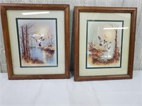 Pair of flying duck prints by Andres Orpinas