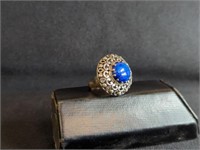 STERLING SILVER DOUG PAULUS SIGNED LAPIS RING