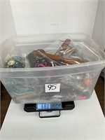 Plastic Tote Full 68 Pounds of Costume Jewelry