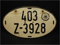 Vtg 14" Germany Oval Braunschweig License Plate
