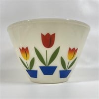 Mid Century Fire King Tulip 9.5 Inch Bowl