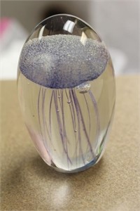 Jelly Fish Art Glass Paperweight