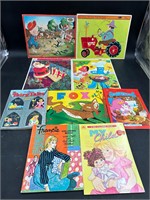 Vtg Puzzles & Children's Coloring Books