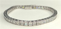 Sterling White Sapphire Channel Set Bracelet