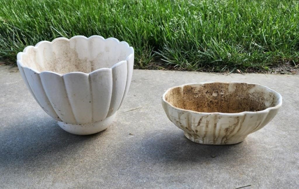 Hall Pottery Planter and Haeger Pottery Planter