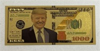 $1,000 24KT GOLD  DONALD TRUMP NOTE