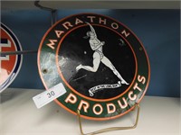 MARATHON PRODUCTS PORCELAIN AD SIGN