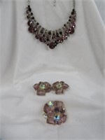 NECKLACE, CLIP-ON EARRINGS & BROOCH