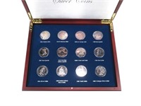 Replica silver coin set, non-silver, 12 pcs.