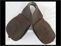 INTERESTING SADDLE BAGS W/ STAMPED STEER HEADS