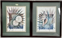 2 Nautical Seashell Art Prints