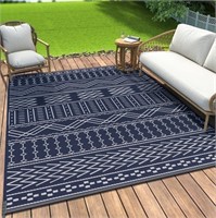 WF449  SIXHOME Outdoor Rug 8'x10' Blue/White