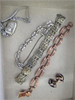 Copper Bracelet and Earrings, 2 Bracelets, Gruen