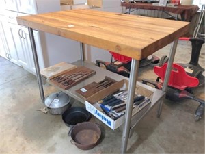 butcher top/stainless table 48x30x36 H