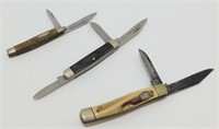 3 Vintage USA Pocket Knifes - Powercraft, Mt. Ida