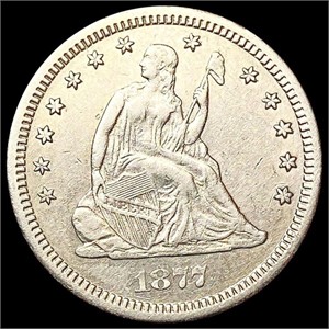1877-CC Seated Liberty Quarter CLOSELY