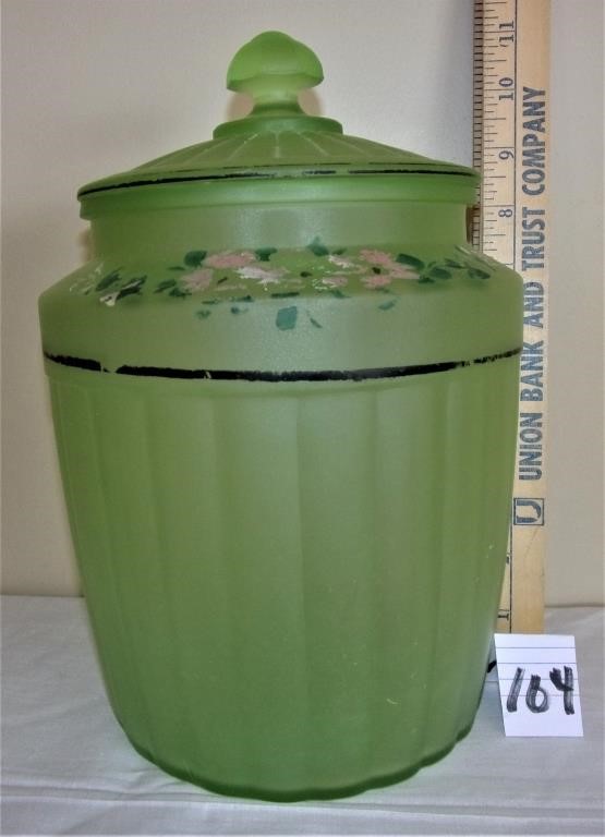 Vintage Green Enamel Enamelware Black Trim Small Double Boiler 2 Pans &  Lid(TS)