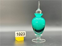 Beautiful art glass pedestal perfume with stopper
