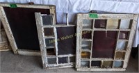 3 Stained Glass Windows, One With Damage. 24x27"