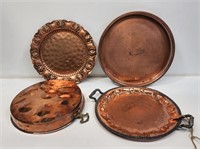 4 Decorative Copper Trays