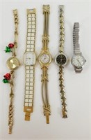 Vintage Lot of 5 Ladies Watches