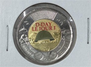 $2 Canadian 2019 D-day , Coloured