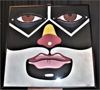 Large African Mask Chalk Drawing Barbara Morris
