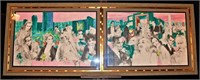 Polo Lounge Diptych Signed Serigraph Leroy Neiman