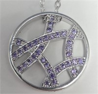 $100 Silver Cz 18" Necklace