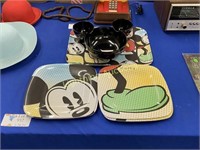 FOUR PLASTIC MICKEY MOUSE PLATES