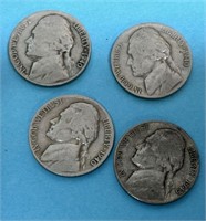 4 Assorted Old Nickels