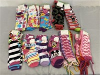 22 New Packages Of Disney & LittleMissMatch Socks