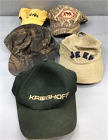 5 adjustable ball caps krieghoff, jeep, and