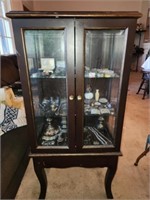 Wood and glass display cabinet CABINET ONLY