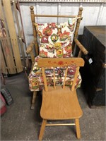 CHILD'S ROCKER W/ CUSHIONS, CHILDS CHAIR