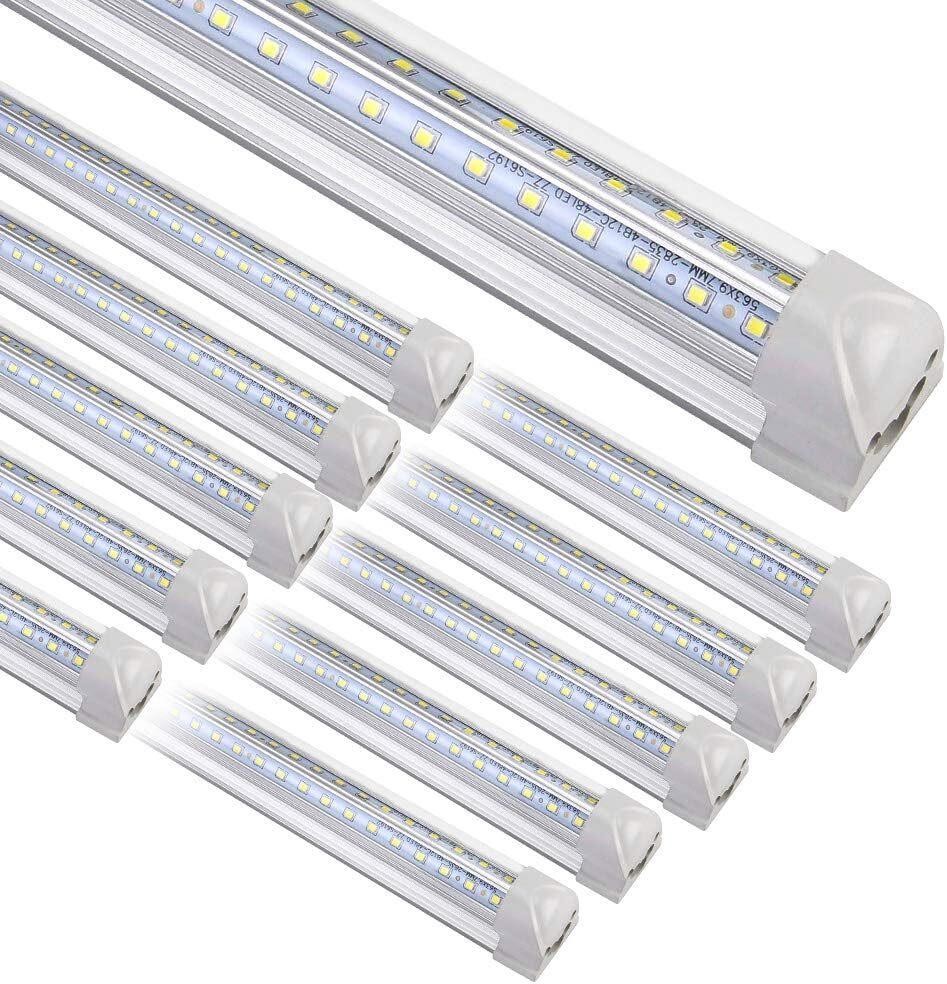 8FT LED Shop Light Fixture  10 Pack T8  72W