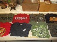 8pc USMC & Camo T-Shirts Sizes M to XL