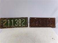 (2) 1924 Oklahoma License Plates