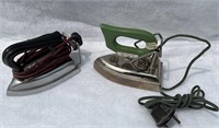 TWO 1930'S  CHILD'S SIZE ELECTRIC IRONS