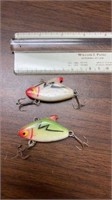 2 VINTAGE FISHING WOODEN LURES